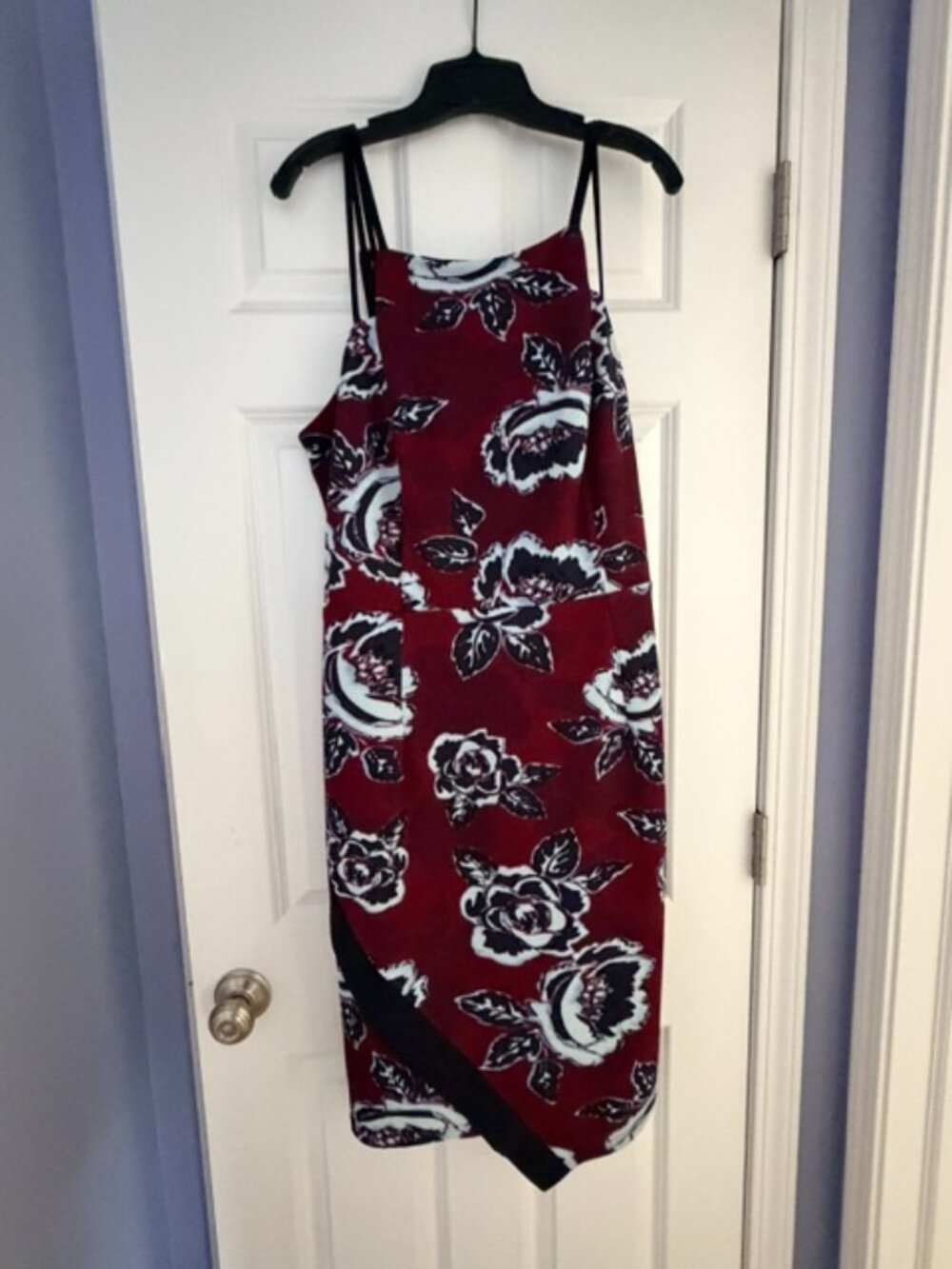 City Chic Night Garden Burgandy Floral Dress - Elegant & Bold Size XL (22)